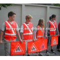 Reflective Vest Knitting Polyester Fabric Kids Reflective Safety Vest Children High Visibility Security